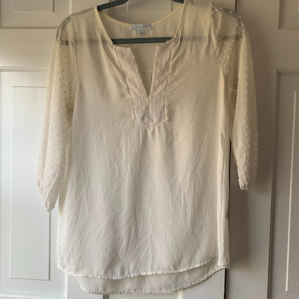 Sheer cream blouse